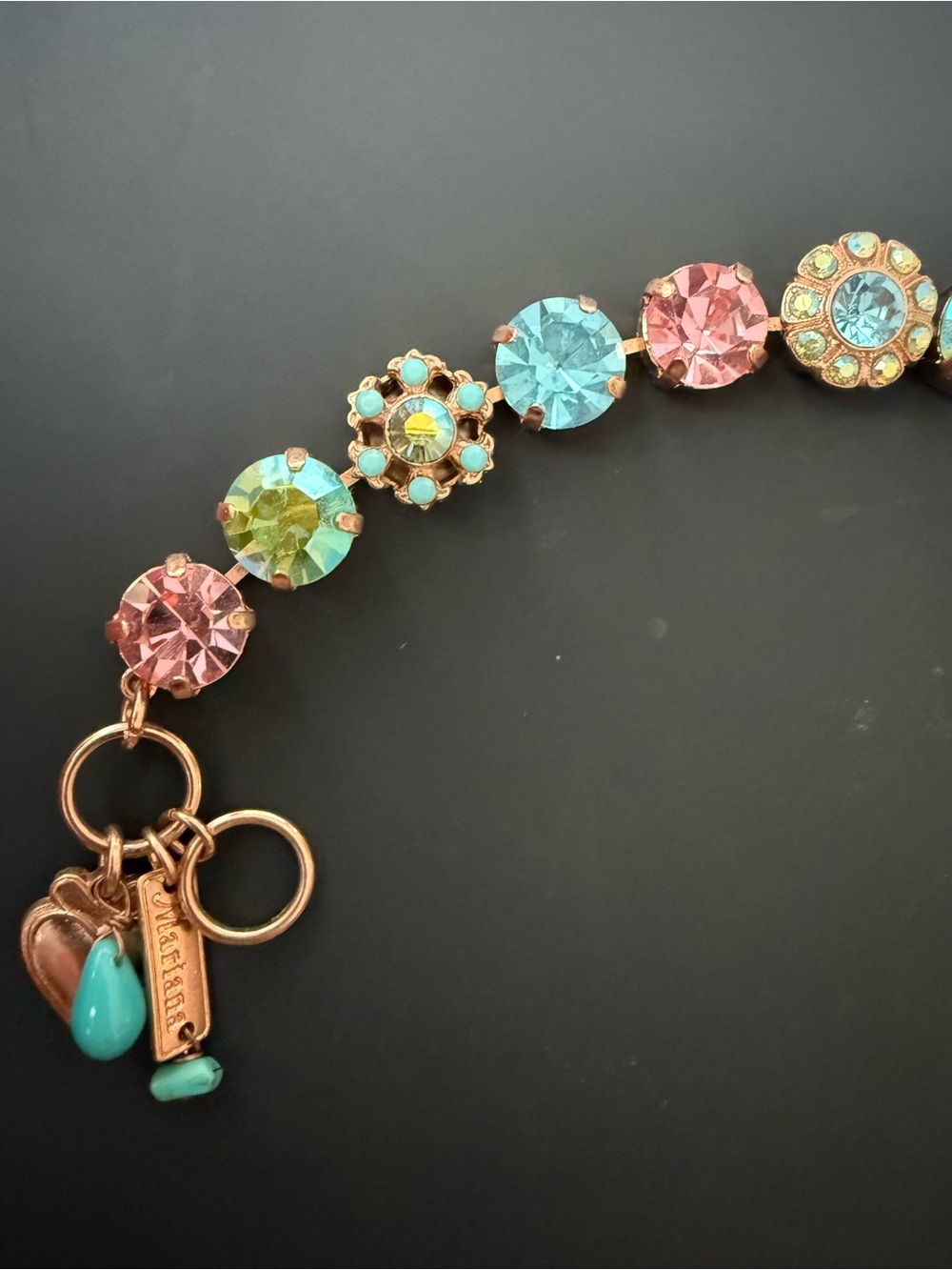 Mariana Jewelry Pastel Crystal Bracelet in Pink, Blue & Green